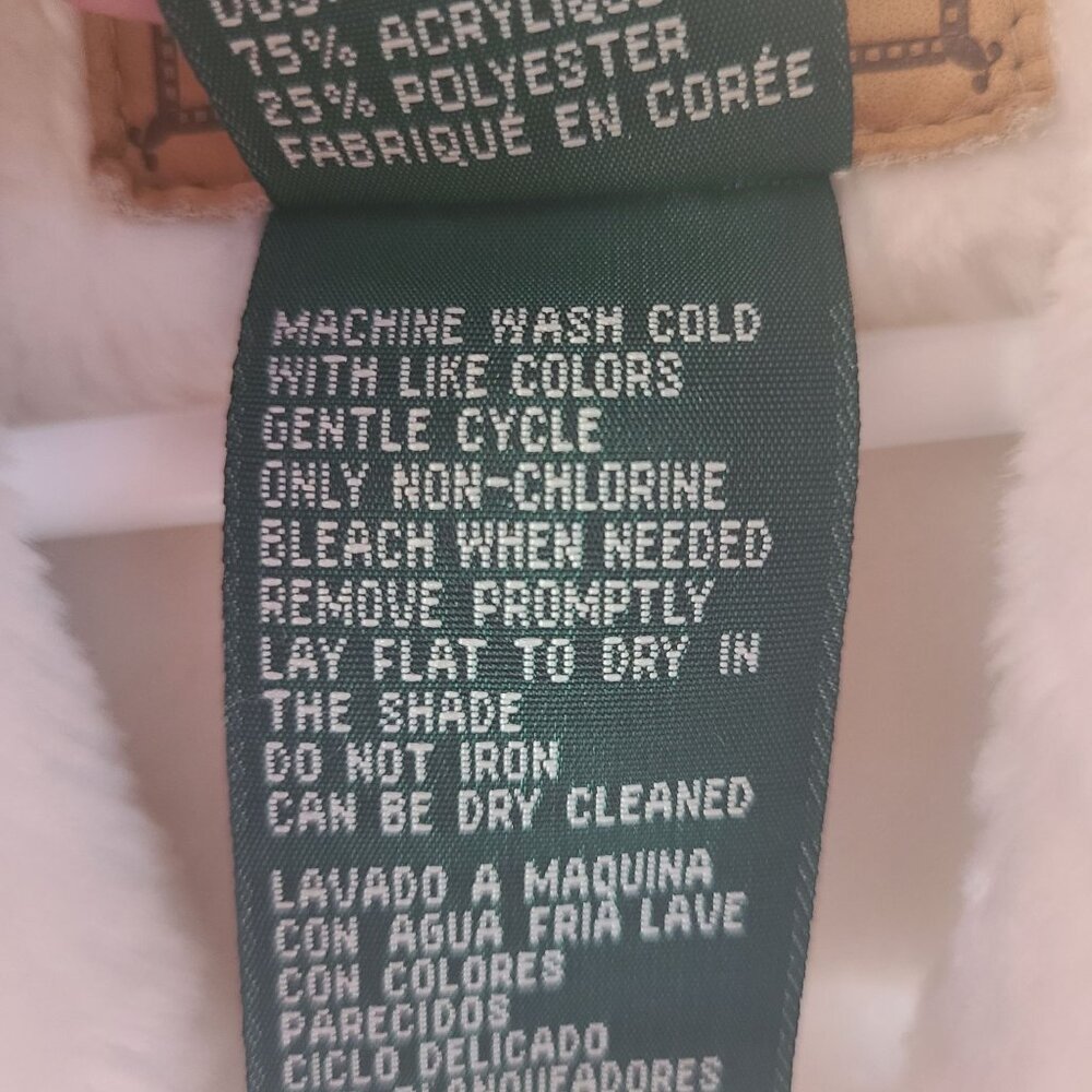 Ralph Lauren US Women's Size MP Faux Fur Faux Suede Vest Ivory Outerwear - Picture 9 of 11